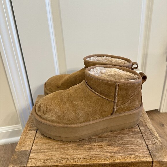 UGG Classic Ultra Mini Platform Boot in Chestnut Size US 9 - Picture 9 of 15